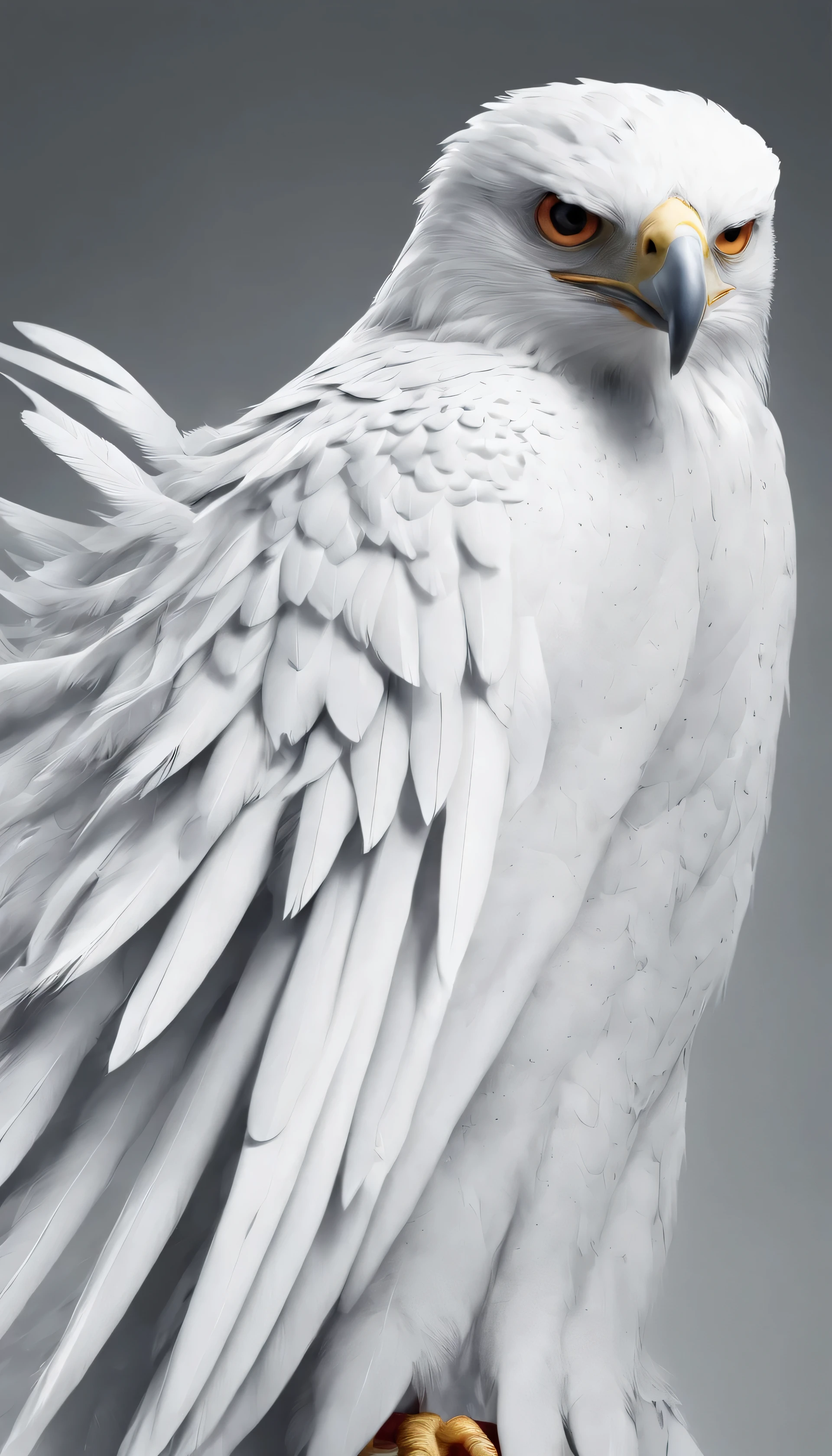 4k realistic white hawk