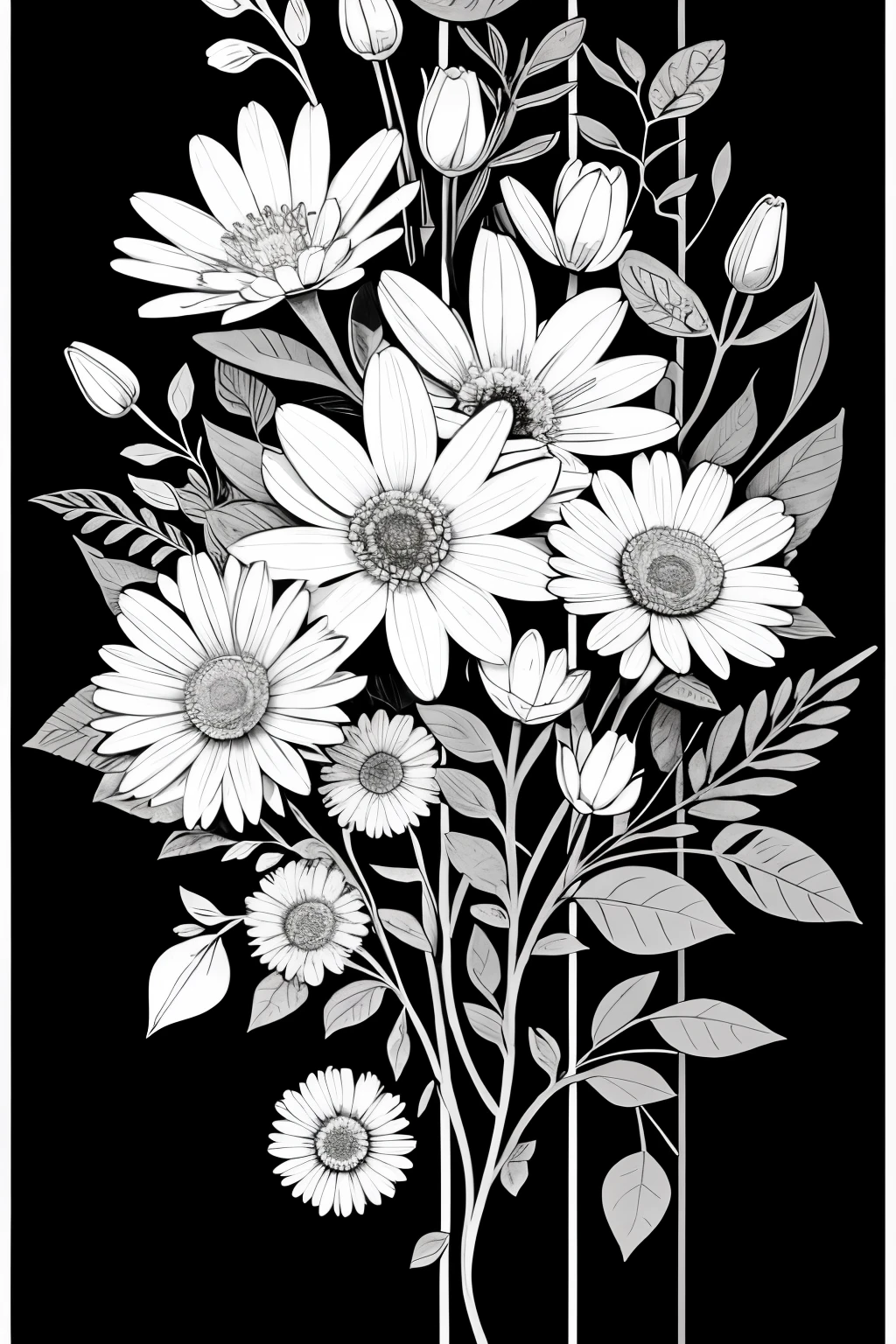Beautiful line art　flower