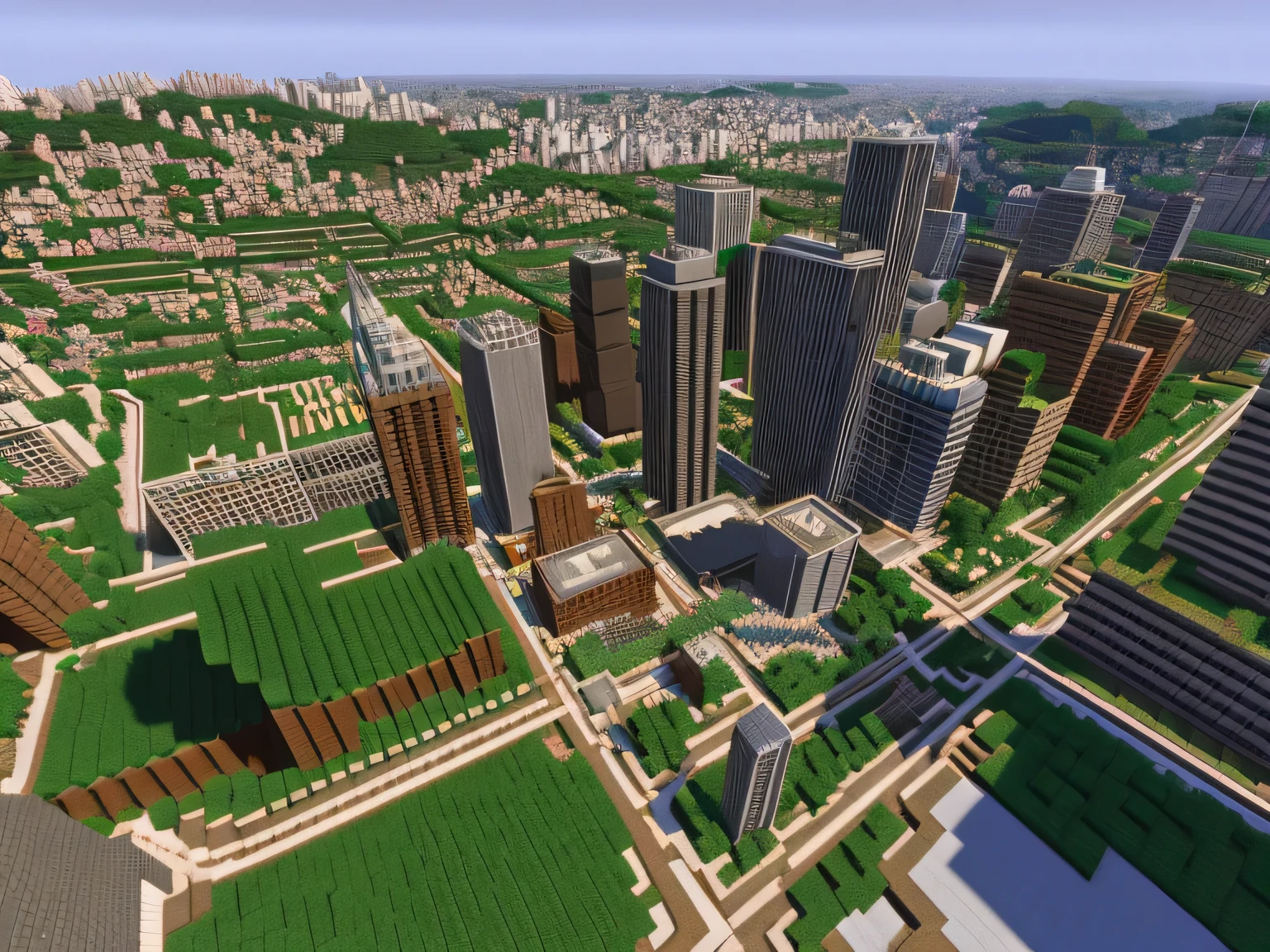 3d procedural city in minecraft