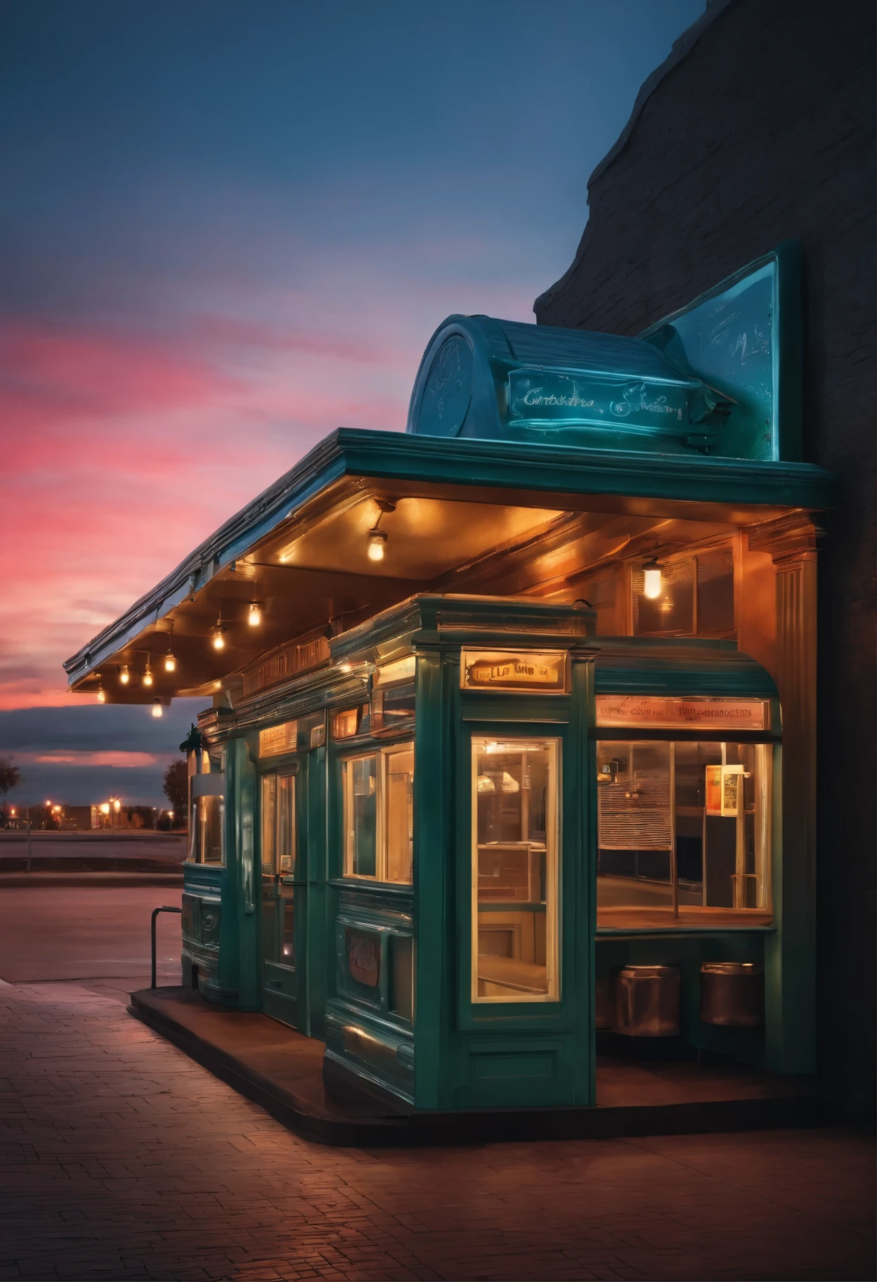 Bus stop with ice cream parlor design