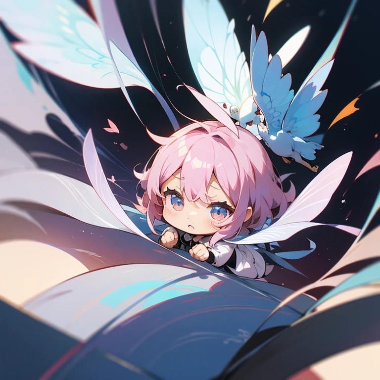 anime、character、Chibi、An illustration、unknown creature、Fluttering