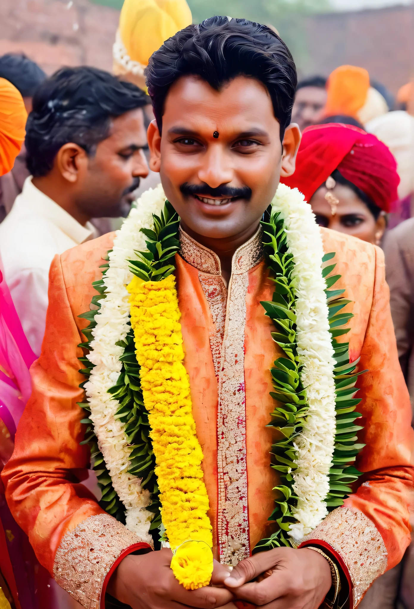 typical Indian wedding Bihar man normal guest, middle class