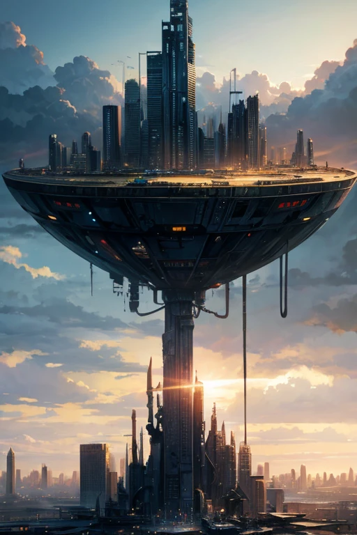 highest quality、A ruined futuristic city、dim、Surrealism