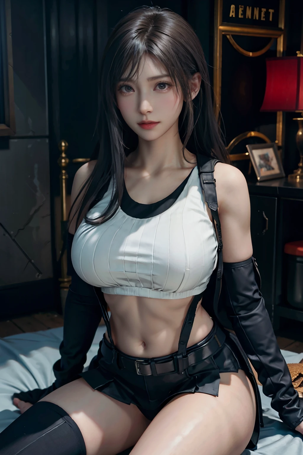 sfw, (absurdres, 8k, 4k, masterpiece, hyper extreme detailed:1.2), solo, 1girl, front view, perfect face, 1girl, portrait, expressive eyes, looking at viewer, solo, standing, mature female, pale, adult, looking forward, front view, confident, wind, windy, moving hair, front view, mature body, tomboy, adult, long pink hair, black shorts, yellow belt, waist jacket, dark blue, medium bust, black wrist cuffs, black pupils, dark pink irises, hair down to back, egotistical, powerful, strong, proud, arrogant, ripped clothes, right hand on hip, streetwear, fashionable, crazy face, crazy eyes, crazy smile, right bangs, necklace, bound, bondage, (arms behind back:1.4), bdsm, tape gag, tape, tape bondage, close-up, restrained, best anatomy, full body, tape wrapped, wrap gag, bondage, sitting down, wearing bra,((skinny waist)), young asian girl, ((big breasted)),