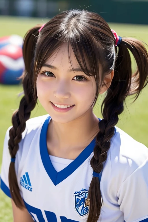 13 years old。smile、Beautiful eyes、Beautiful colored volleyball uniform