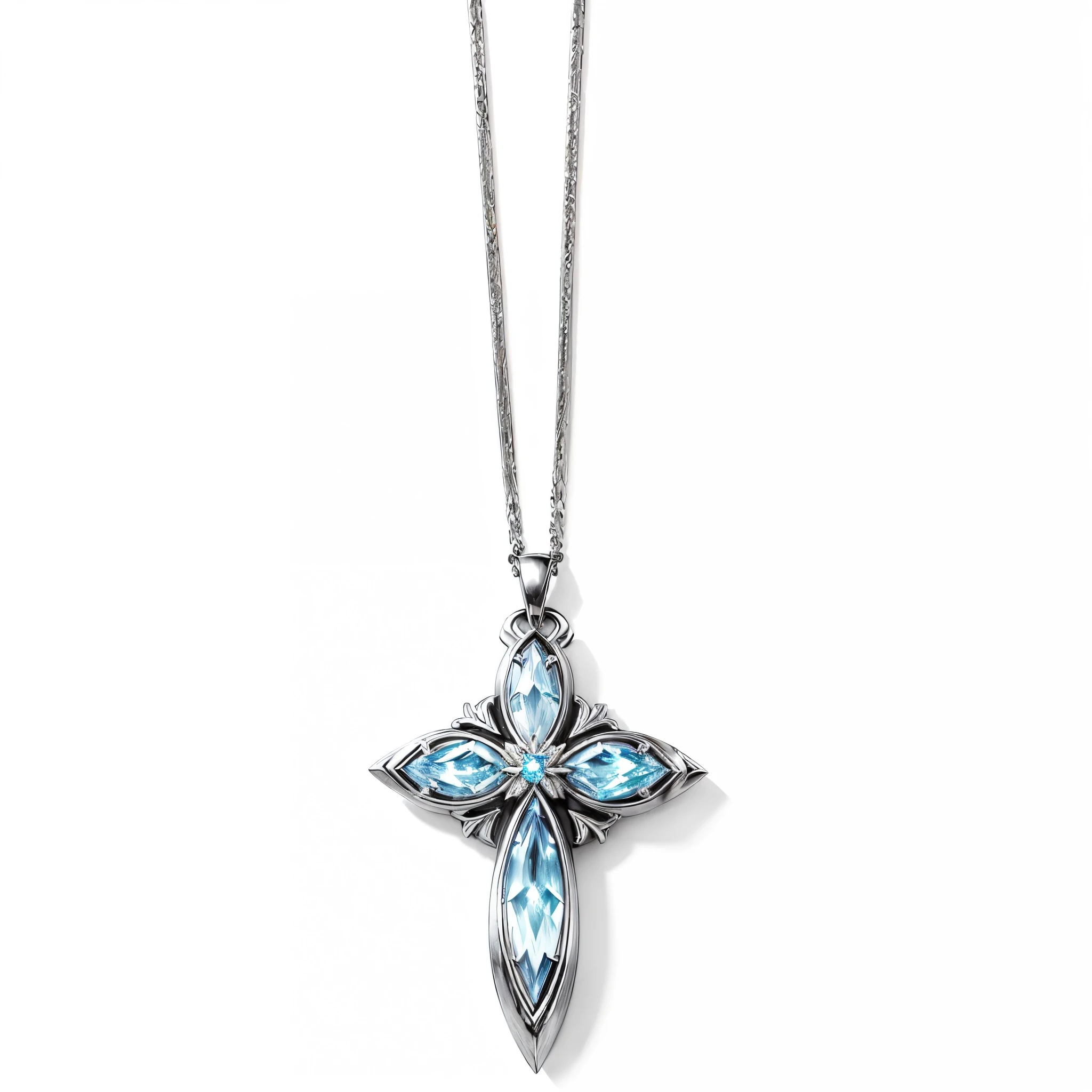 白色背景上带有链条的cross吊坠的特写, ankh necklace, 圣cross, enchanting, Fantastic, Vivid details, Ankh pendant, Amazing, Amazing的品质, teach, cross, The Minimalists, Crisp details, Epic shock, Top angle view, Powerful details, serene, new, Angelic, VS, gem, Belief, very beautiful