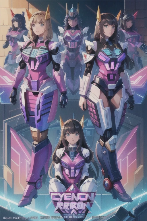 masterpiece, highest quality,
 (Woman Cybertron),
 (A perfect and pretty human female face),
 All of the bodies have their internal skeletons exposed except for their faces.,
 None of them are wearing exoskeletons.,
 Everyone is showing off their bodies,
 Vibrant,
 colorful,
 Inside the maintenance workshop,
 Under maintenance,
 Great Hall,
 背景の整備中のWoman Cybertron,
 multi pose,
 Full Body Shot,
 Masterpiece,
 Group selfie,
 multiple, Woman Cybertron, (6+Woman Cybertron:1.9).