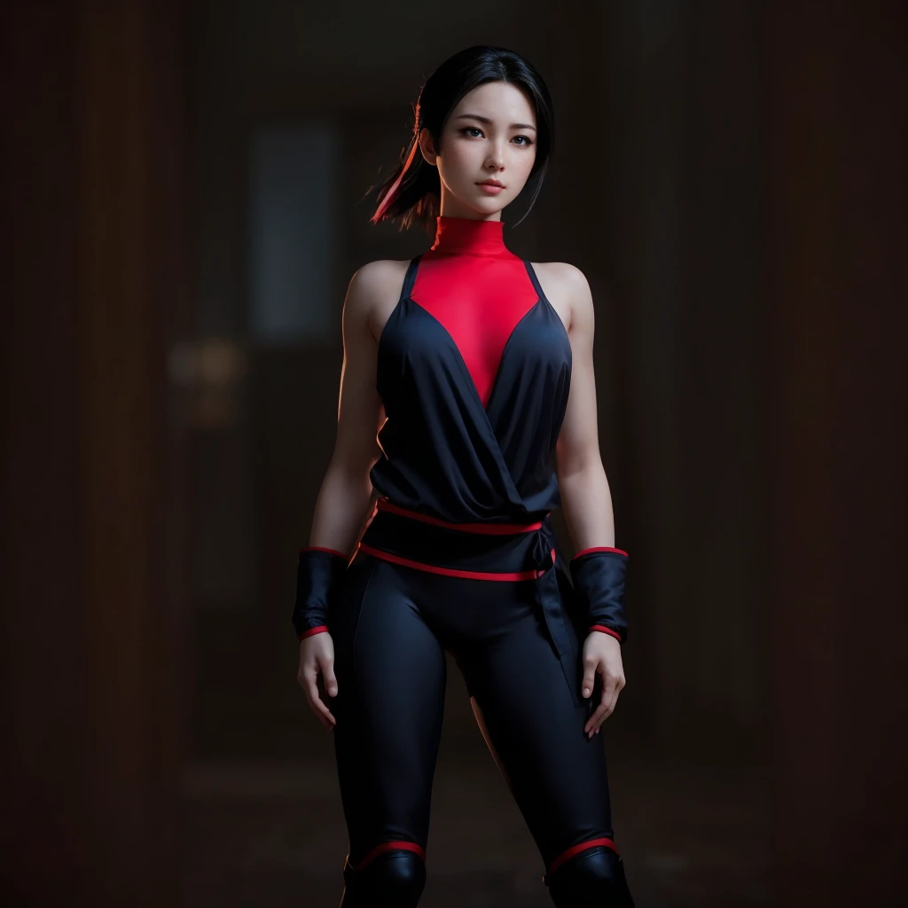 Mai Shiranui, (best quality,ultra-detailed),(Realistic:1.37), beautiful and detailed face, Ultra-realistic texture, delicate face, athletic body, vivid colors. High definition, 8k