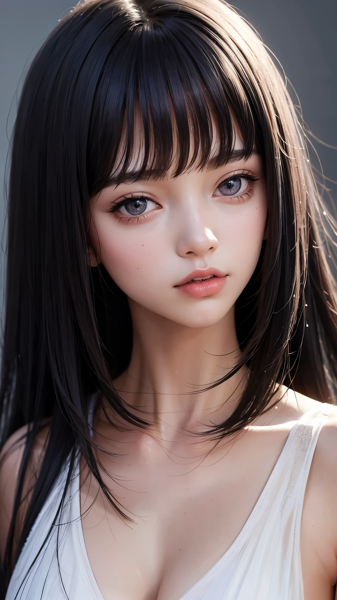 Black-haired girl,Clear facial features,HD,4K