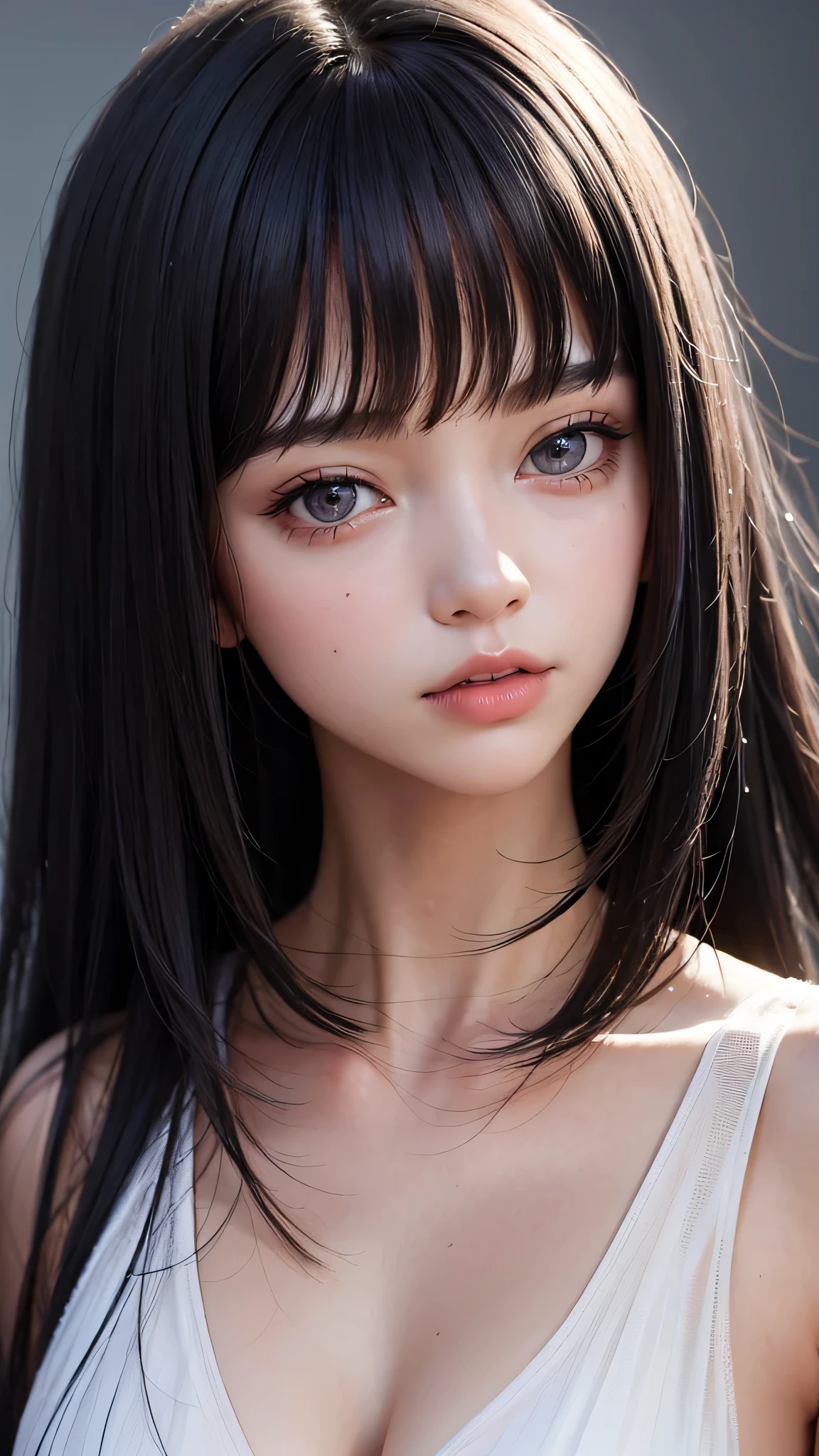 Black-haired girl,Clear facial features,HD,4K