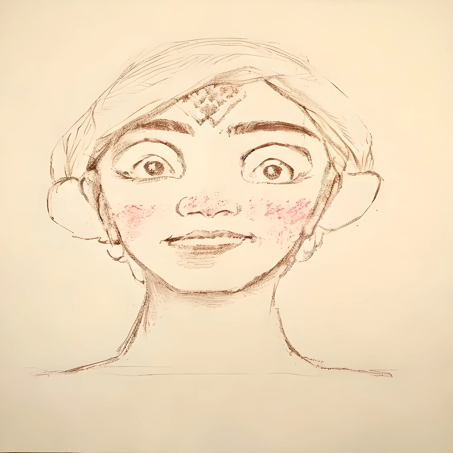 Arafad&#39;s drawing of a woman with a surprised expression on her face, figureFace Study, Animated Characters, animation portrait concept art, disney cartoon face, Close-up face portrait seen from above, figure, Animated CharactersDesign, Detailed facial expressions, Close-up figure, Close-up figure肖像, Round cheeks, Facial detail ratio, Freckled rosy cheeks