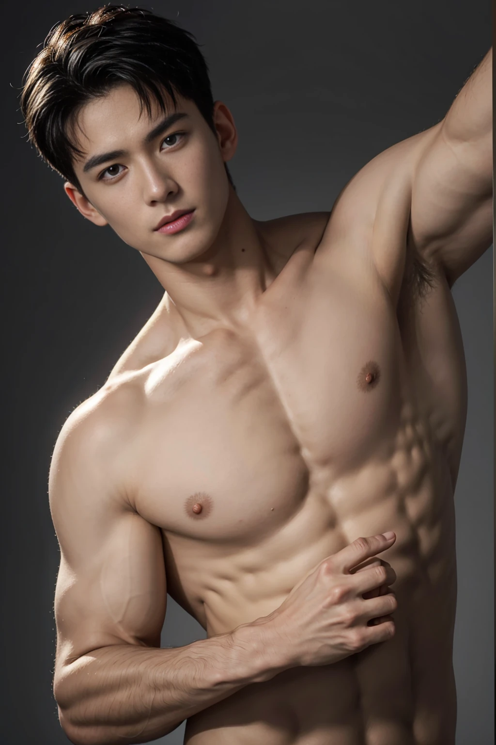 (8k, original photo, best quality),Practical,2 handsome guys，front，Intricate details，Extremely detailed的眼睛和睫毛男性,Masculinity,Night Sky,soft light,Movie Lighting,portrait,close up,Affectionately，Exposing the pectoral muscle,黑blue eyes白人恋男模特的照片, blue eyes, Standing in front of gray background, sports, 22 years old, tilt, beefy, short hair, Digital SLR Camera, super quality, Fuji XT3, Crystal clear, 8k UHD, High Detail, Hyper-photorealism, she, pubic hair, ((Practical skin), ((Pores)), ((High Detail皮肤)), Volumetric Light, groin, Far,y Lingerie,A top-down view, Complex 3D Visualization, High Detail, 1 handsome young man (National Foundation) Looking at the audience (Pure face_at 1:0.6), 18 years old, pure, real human skin , (Nakest), muscle, vivid details, hyperPractical, Beautiful background (middle Ages: 1,2), Octane Rendering, 8k, best quality, masterpiece, Extremely detailed, image, Unite, wallpaper (Practical, photoPractical: 1.37), amazing, Fine details, masterpiece, best quality, official art, Extremely detailed CG Unite 8k wallpaper,