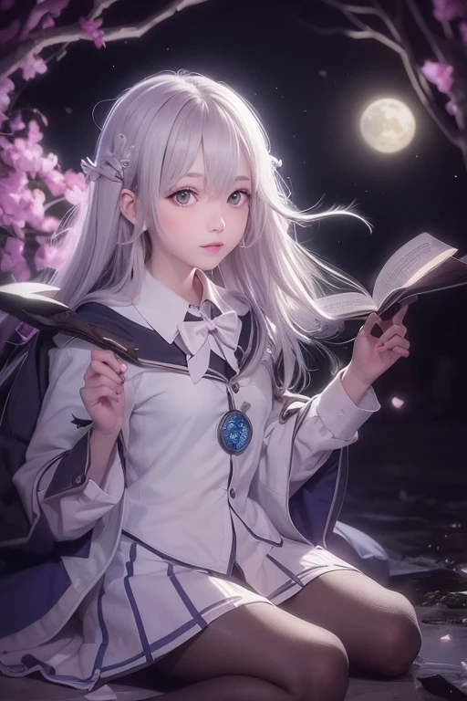 Wizard illuminated by a moonlit night