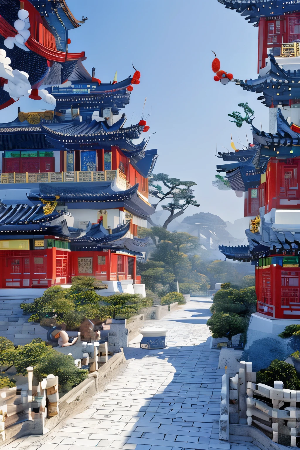 3D yueranzhishang,qinghua style,
Ornate Tibetan prayer wheels spinning in temples,chinese ink painting