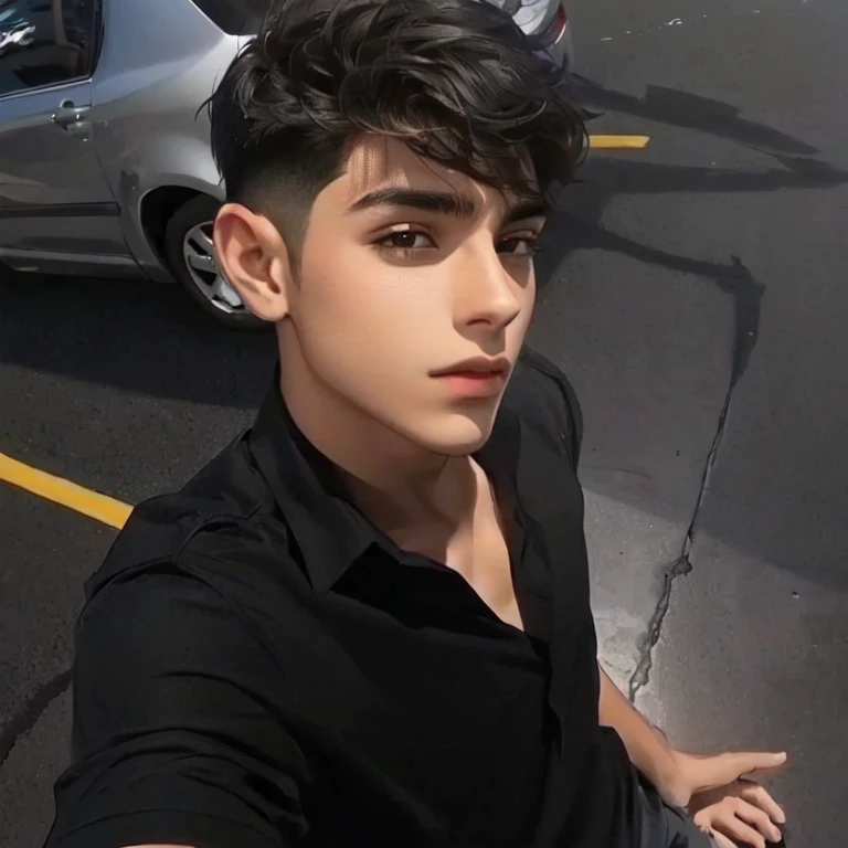 Arafed boy with a black shirt and a black shirt, Mateo 9 5, Caio Santos, tiro en la cabeza de medio cuerpo, foto de perfil en la cabeza, tommy 16 years old, 16 years old, inspirado en Juan Lucas, taken in the early 2020s, 18 years, aser duran, Daniel Mirante, andres rios