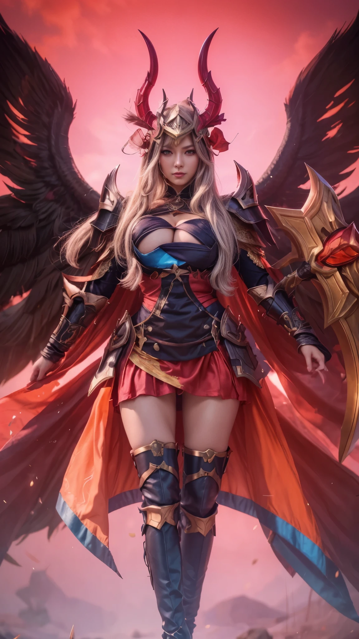 1 woman,freya MLBB heroes,perfect quality,perfect eyes,extreme detail,4K quality,big breast size,pretty face,seductive face,Asian face ,droopy eyes,flushed cheeks,summer style clothes
