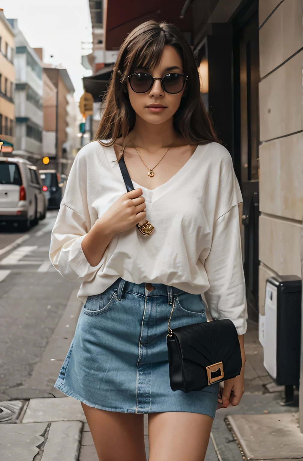 Girl with hand bag