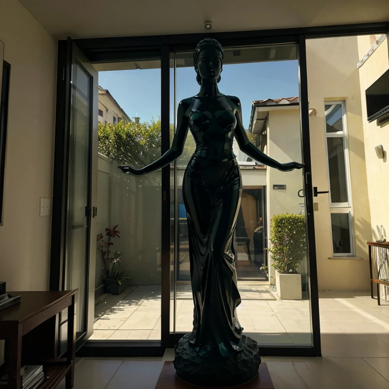 Glass statue of a woman