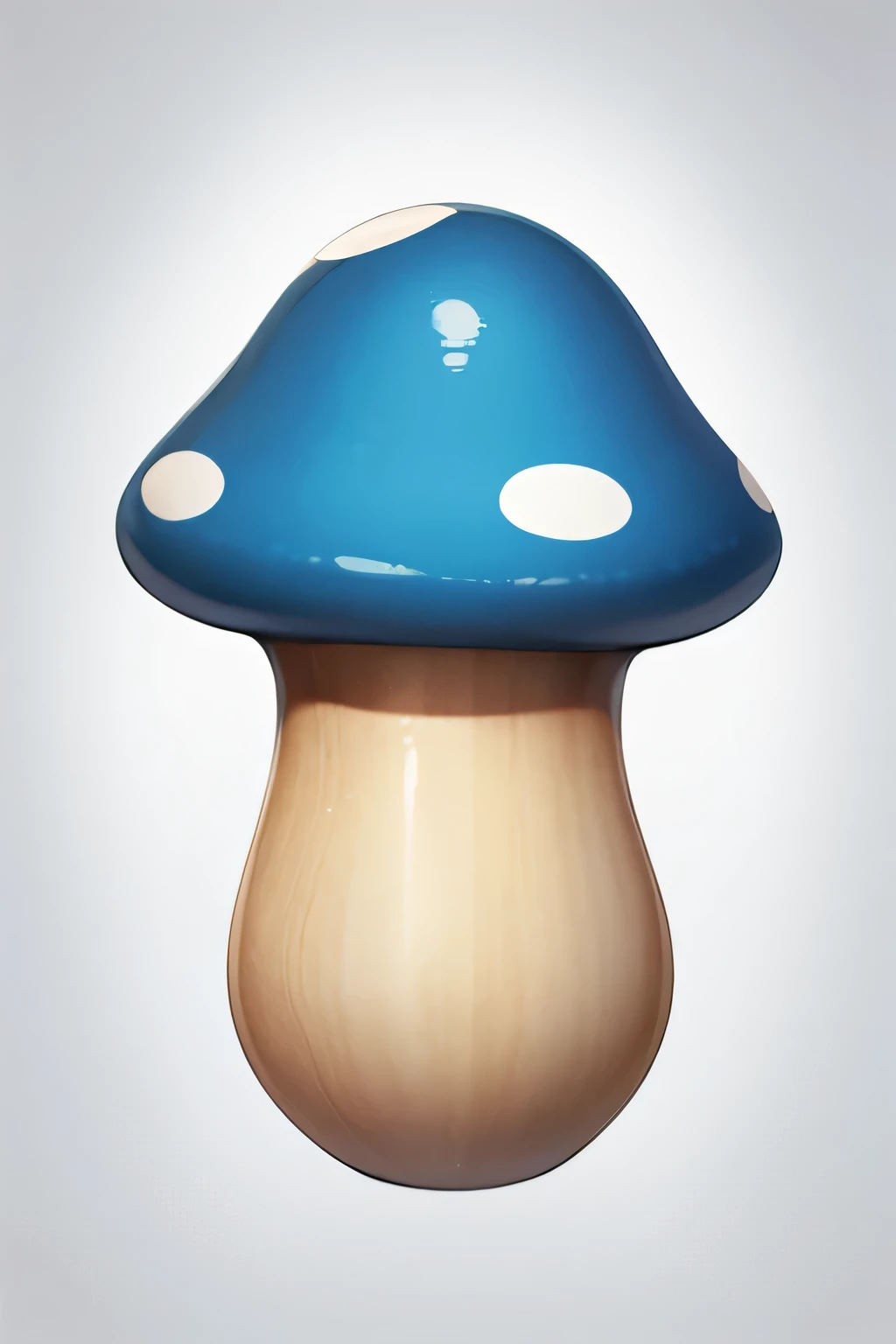Cute animated blue mushroom, simple, sticker, white background