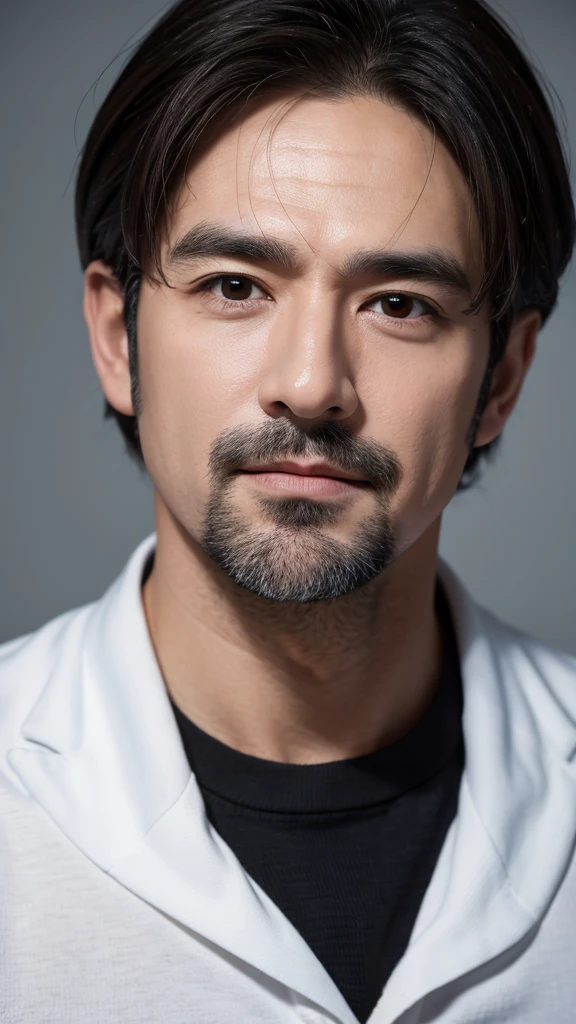 Handsome middle-aged man with black eyes