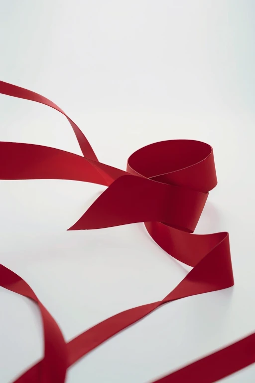 Simple background，a red ribbon，flight，4K