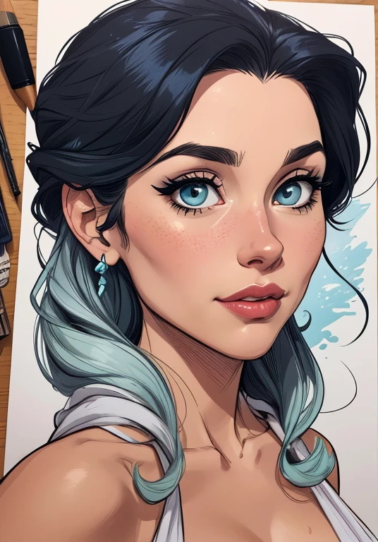 estilo de desenho animado:1.2), Geena Davis  s Mulher brasileira desenho ART Artline mulher  Imagem cartoon de uma mulher , roupas sensuais , garota super valente destemida , Ilustra??o estilo desenho animadocabelo preto ondulado, estilo de arte dos desenhos animados, estilo de arte dos desenhos animados, digital illustration style, design de personagens altamente detalhado, arte digital detalhada fofa, Fan art horror character design portrait, beautiful curly black hair digital illustration high quality portrait, arte em quadrinhos, retrato do design do personagem, Naked busty woman with medium breasts cartoon style female character Geena Davis mercenary warrior Female character Queen Anna of Arendelle with battle scars Cartoon image of a woman .Ilustra??o estilo desenho animado, estilo de arte dos desenhos animados, estilo de arte dos desenhos animados, digital illustration style, design de personagens altamente detalhado, arte digital detalhada coragem, Forest fan art, Design de personagens de retrato, beautiful digital illustration, retrato de alta qualidade, Arte em quadrinhos, mulher jovem cabelo com transas lindas . Queen Anna of ArendelleBeautiful lined eyes Medium large bust and wonderful sexy clothes. image expression of sexual desire from waist to head illustration Queen Anne of Arendelle