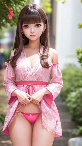 ((Browsing Caution)),one girl, (a beauty girl, delicate girl:1.3), (19 years old:1.3),
break, (Red Hanbok,Bright dress:1.3),(Off the shoulder,Deep chest and cleavage,There is no obi),(((Wide open chest,Pink areola visible from the chest))),((White lace panties)),
break, Definition of very fine particles, (Symmetrical eyes:1.3),
break, (Night Festival:1.3),
break, (Ample breasts:1.2),Brown eyes, Parted bangs, Brown Hair,  girl,
break, (Eye and facial details:1.0),
break, (masterpiece, highest quality, Very detailed, Detailed face, 8k),Shot to the knee, Are standing,