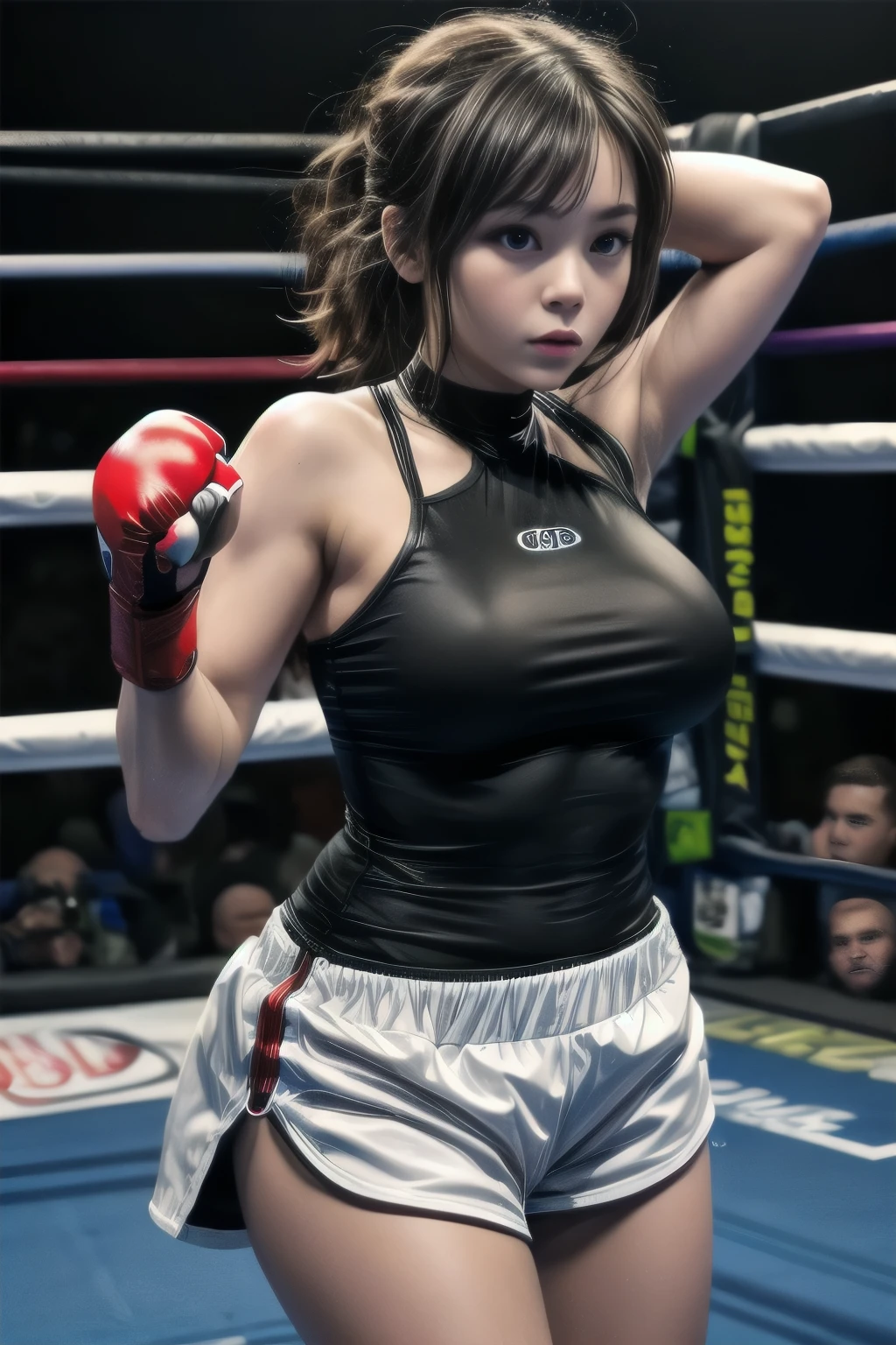 round girl at Boxing Match