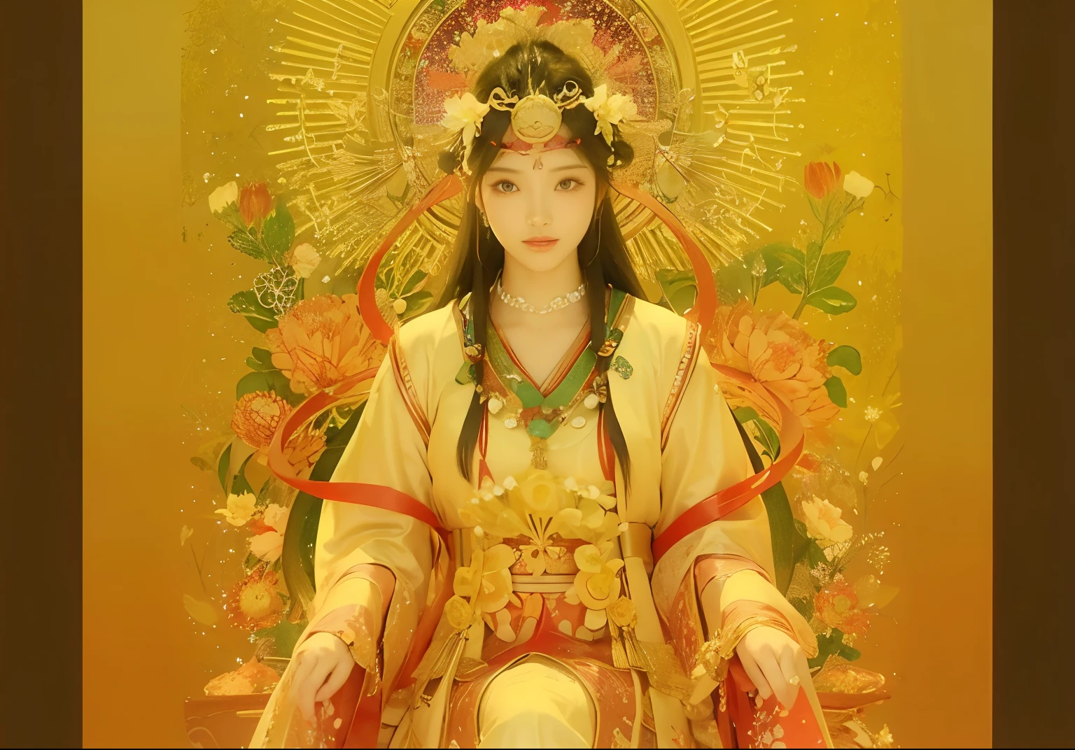 Kikurihime Hakusan, 雪の白山に立つgoddess. The background of Kikurihime is a cloudless blue sky,Down style hair,Beautiful floral hair ornament,日本神話のgoddess、The Beauty of Japan、Angel of the Japan、The most beautiful woman in the world、Financial luck、Good luck、Love luck up、prayer、elegant、goddess、highest quality、The most beautiful woman in the world、The Power of Buddha、Superpower、世界のgoddess、Fascinating、functional、World Conquest、