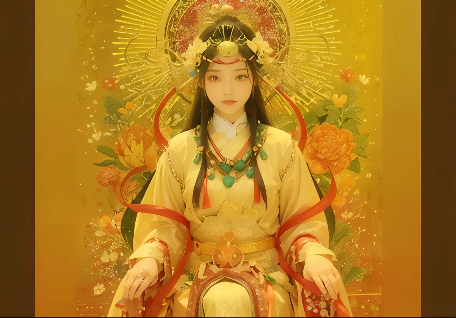 Kikurihime Hakusan, 雪の白山に立つgoddess. The background of Kikurihime is a cloudless blue sky,Down style hair,Beautiful floral hair ornament,日本神話のgoddess、The Beauty of Japan、Angel of the Japan、The most beautiful woman in the world、Financial luck、Good luck、Love luck up、prayer、elegant、goddess、highest quality、The most beautiful woman in the world、The Power of Buddha、Superpower、世界のgoddess、Fascinating、functional、World Conquest、