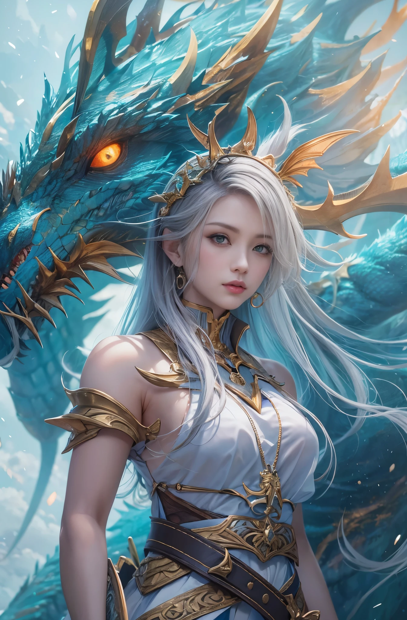 槍を持った美しきfemale dragon knight, Rin々しいfemale dragon knight, A beautiful woman with a dragon, God&#39;s Kin, 詳細なFantasy art, Fantasy artスタイル, Fantasy style art, highly 詳細なFantasy art, detailed Digital 2D Fantasy Art, fantasy artist, epic Fantasy artスタイル hd, 高品質のFantasy art, Detailed fantasy illustrations, fantasy book illustration, Digital 2D Fantasy Art, Fantasy artイラスト, 4K Fantasy art, author：Jean Jay., Fantasy artスタイル, 2. 5D CGI Anime Fantasy Artwork, epic Fantasy artスタイル hd, Epic fantasy digital art style, 詳細なFantasy art, 詳細なDigital 2D Fantasy Art, Luan Jia and Artgerm, 8k Fantasy art, female dragon knight, Sharp contours, very fine and beautiful eyes, Beautiful Blue Eyes, pretty much beautiful face, Also々exterior, Valhalla, Unparalleled beauty, masterpiece, highest quality, The perfect angle, Perfect composition, Best Shot, Official Art, Cinematic light, Very beautiful and fantastic scenery, chivalry dream, Presence, Michael Letter, Christoph Huge 、Ultra-precision coating, Luminism, art by Carne Griffiths and What a bone Concept Art, 4K resolution, Fractal isometric detailed bioluminescence , 3D Rendering, Octane Rendering, Exquisitely crafted , Cinematic, Art Station&#39;trendy, Isometric Center, Surreal cover photo, Amazing full color, Handwriting, Hit definition , Cinematic,Great background, Abstract Beauty,stand, Approaching perfection, Pure Form, Golden Ratio, Minimal, Concept Art, By Brian Froud、Karn Griffiths、What a bone、John William Waterhouse, Intricate details, 8K Post-Production, High resolution, Hyper Detail, Art Stationのトレンド, Studio shot, Intricate details, Very detailed, Greg Rutkowski, Encounter with an Ancient Dragon, Close-up, Arabian woman with sword and dragon in fantasy world, Ultra-fine paintings by Yan J., Artstation Contest Winner, Fantasy art, detailed Fantasy art, 4k Fantasy art, Fantasy art behance, Epic fantasy digital art style, Fantasy art style, epic Fantasy art style hd, Detailed fantasy digital art, highly detailed Fantasy art