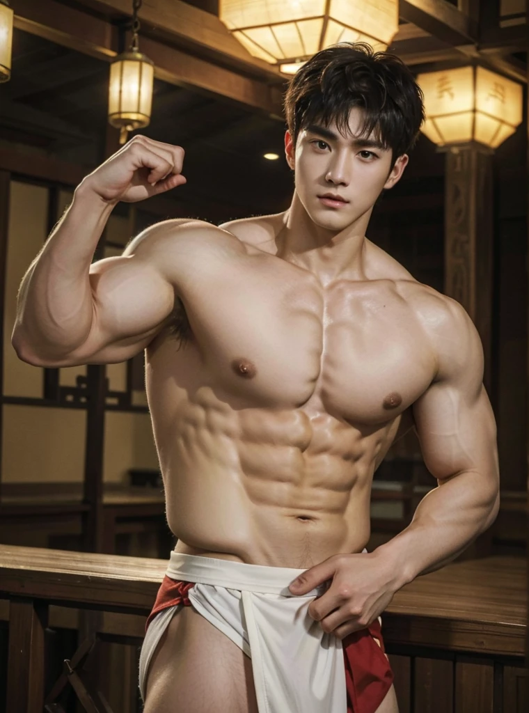 Chinese Men God, Mythology, Chinese odyssy, Handsome, Twink, Topless, Muscles, Athlete body, Full Frame, Sexy, Professional Lighting, Hanfu Outfit, Chinese Heaven Background, Bulge Underneathe Underwear, Sexy big bulge, Hanfu Warrior, Hanfu God, Hanfu Male, Hanfu Nobel, Seduce, Sex Appeals, Alafard man shirtless carrying a backpack, muscular body, handsome, manly, inspirite by Zhang Han, Cai Xukun, Kim Do-young, Inspired by Bian Shoumin, Inspired by Xiao Yuncong, yihao ren, yanjun cheng, jinyiwei, inspired by Huang Gongwang, xintong chen, Jacket, wearing japanese loincloth,nice butts, Tattoo chest, tattoo hands, tattoo arms, tattoo belly, clear studio light, night ancient chinese Buddhism temple background, detailed background, fantasy Chinese themed, the best resolution, 8k, Ultra fullHD, look at the viewer, catching eyes,