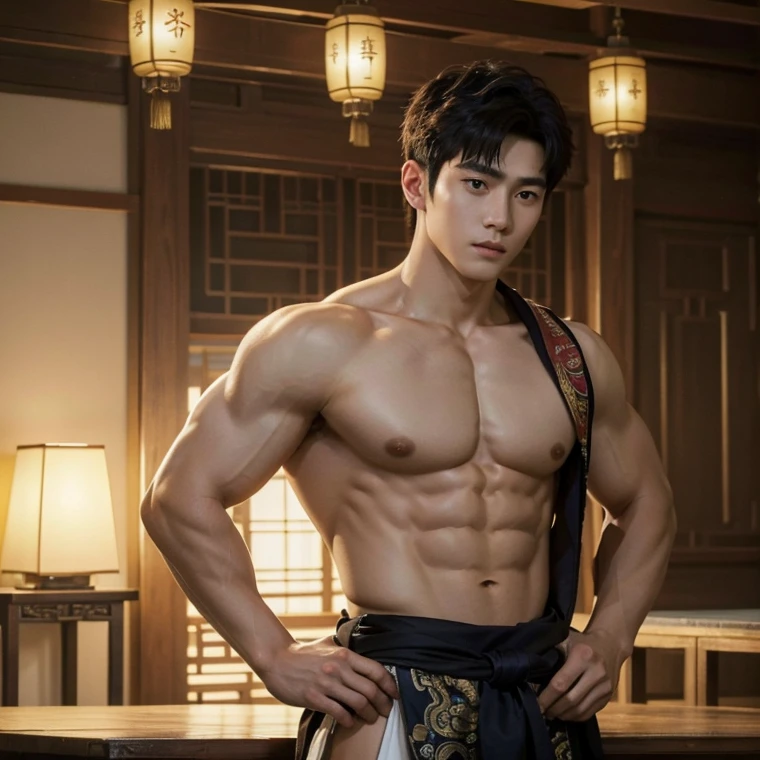 Chinese Men God, Mythology, Chinese odyssy, Handsome, Twink, Topless, Muscles, Athlete body, Full Frame, Sexy, Professional Lighting, Hanfu Outfit, Chinese Heaven Background, Bulge Underneathe Underwear, Sexy big bulge, Hanfu Warrior, Hanfu God, Hanfu Male, Hanfu Nobel, Seduce, Sex Appeals, Alafard man shirtless carrying a backpack, muscular body, handsome, manly, inspirite by Zhang Han, Cai Xukun, Kim Do-young, Inspired by Bian Shoumin, Inspired by Xiao Yuncong, yihao ren, yanjun cheng, jinyiwei, inspired by Huang Gongwang, xintong chen, Jacket, wearing japanese loincloth,sexy brief, nice butts, Tattoo chest, tattoo hands, tattoo arms, tattoo belly, clear studio light, night ancient chinese Buddhism temple background, detailed background, fantasy Chinese themed, the best resolution, 8k, Ultra fullHD, look at the viewer, catching eyes,
