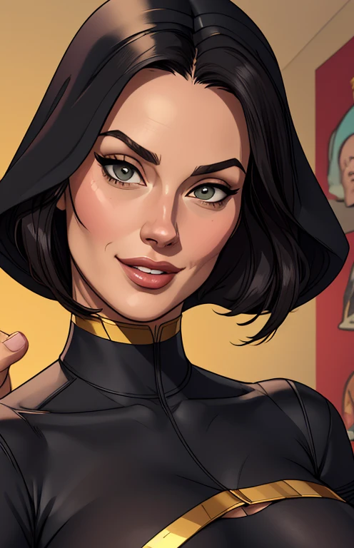 warrior GTA sensual portrait mode sesys style Cartoon style digital illustration nun clothes sesy monica Bellucci together boyfriends Cartoon style character GTA mode portrait Character cartoon style facial expression happy beautiful smile and six medium small portrait mode waist up with lots of gold around her other stones precious portrait mode from the waist up queen of the south GTA scenario dominatrix nun sesy convent sister with sensual nun costume beautiful breasts and sensual body