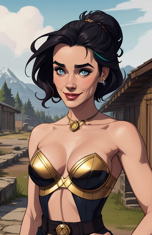Personagem mulher estilo atompunk Fiona rainha Anna de Arendelle com marcas de guerras Imagem de desenho animado de uma mulher .Ilustra??o estilo desenho animado, estilo de arte dos desenhos animados, estilo de arte dos desenhos animados, digital illustration style, estilo atompunk design de personagens altamente detalhado, arte digital detalhada coragem, Forest fan art, Design de personagens de retrato, beautiful digital illustration, retrato de alta qualidade, Arte em quadrinhos, mulher jovem cabelo com transas lindas . Queen Anna of ArendelleBeautiful lined eyes Medium large bust and wonderful sexy clothes. image expression of sexual desire from waist to head illustration Queen Anne of Arendelle atompunk style Fallout 4 style pose playboy magazine sensual witch Character cartoon style facial expression happy beautiful smile and six medium small portrait mode waist up with lots of gold around her other stones precious portrait mode waist up queen of the south Jennifer Connelly GTA scenery dominatrix gold coins chest with jewelry with her boyfriend, um homem com barba preta, armado com um estilo militar,