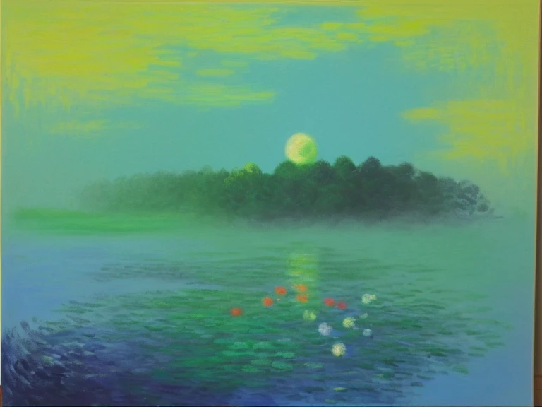strange,Simple,Acrylic painting,Color contrast is pronounced,colorful,Monet's painting style