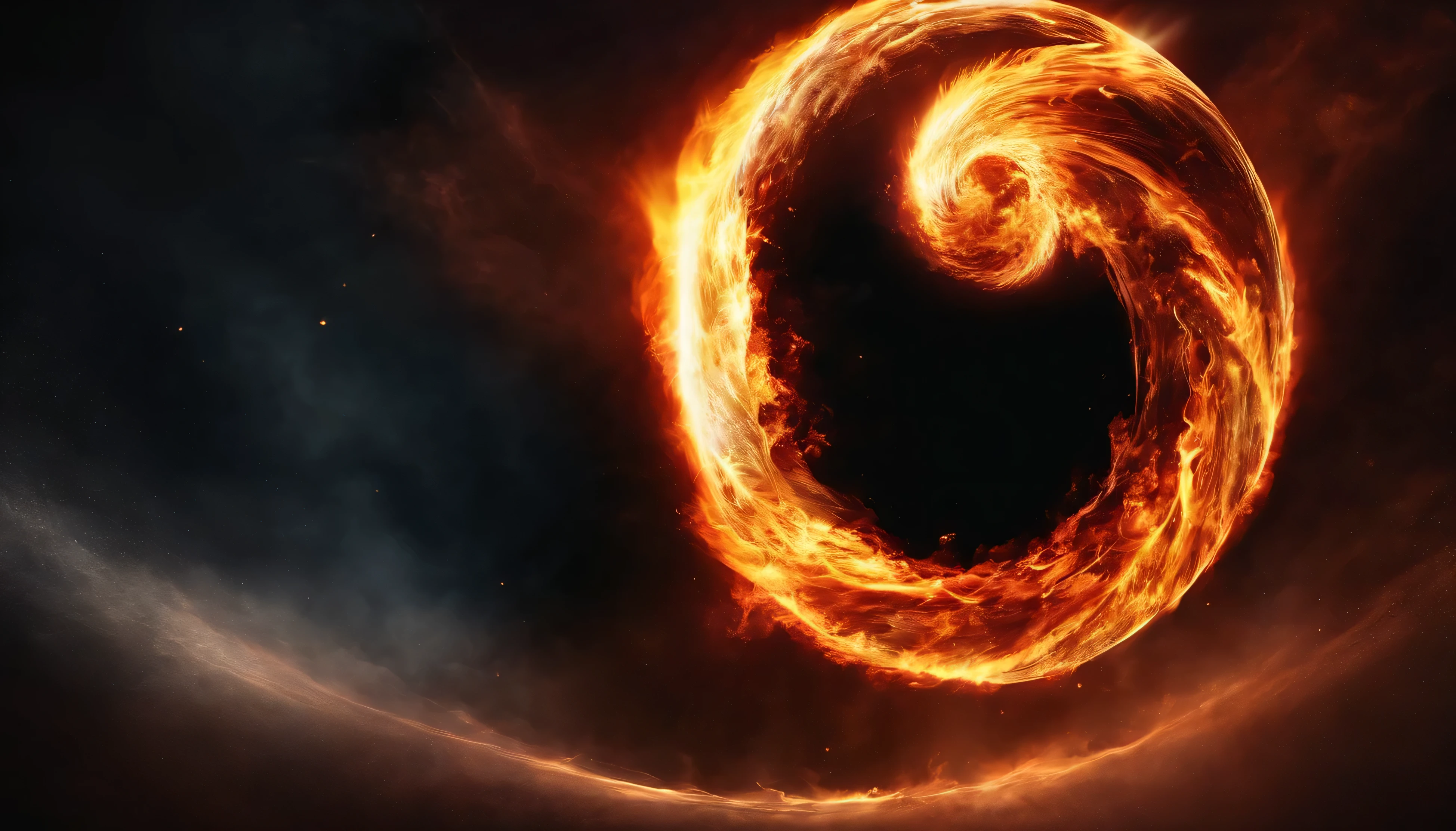 Black flame fireball, round circle image