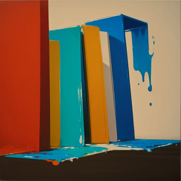 Strangely simple,Acrylic painting,colorful,The contrast is clear,