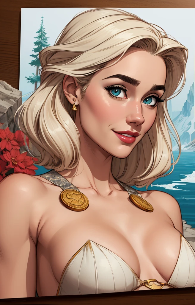 Personagem mulher estilo atompunk Fiona rainha Anna de Arendelle com marcas de guerras Imagem de desenho animado de uma mulher .Ilustra??o estilo desenho animado, estilo de arte dos desenhos animados, estilo de arte dos desenhos animados, digital illustration style, estilo atompunk design de personagens altamente detalhado, arte digital detalhada coragem, Forest fan art, Design de personagens de retrato, beautiful digital illustration, retrato de alta qualidade, Arte em quadrinhos, mulher jovem cabelo com transas lindas . Queen Anna of ArendelleBeautiful lined eyes Medium large bust and wonderful sexy clothes. image expression of sexual desire from waist to head illustration Queen Anne of Arendelle atompunk style Fallout 4 style pose playboy magazine sensual witch Character cartoon style facial expression happy beautiful smile and six medium small portrait mode waist up with lots of gold around her other stones precious portrait mode waist up queen of the south Jennifer Connelly GTA scenery dominatrix gold coins chest with jewelry with her boyfriend, um homem com barba preta, armado com um estilo militar,