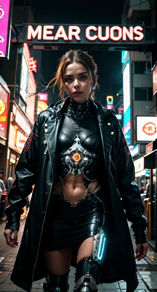 Here is a short story that focuses on the relationship between female and male cyborgs:
In a dystopian, neon-lit metropolis of the future, Amanda, a metal-framed cyborg beneath her skin, wandered the streets in search of her destiny. Her mechanical limbs glittered under the lights of the city's signage, giving her a menacing yet mesmerizing appearance.
One day she met Max, a cyborg like herself, with eyes skillfully embedded in his cybernetic face. A dialog ensued between them, full of distrust and wariness inherent in their artificial natures. But gradually, under the influence of an inevitable attraction, they began to blur the boundaries between the human and the mechanical, realizing that their relationship could become something more.
Going through endless trials and obstacles, prepared for them by the world, where technology dominated over nature, Amanda and Max learned to trust each other, discovering new facets of themselves, inaccessible to ordinary people. Their union grew stronger and stronger, as if they were two halves of the same whole, perfectly complementing each other.
Together they challenged the cruel reality, in which the mechanical outnumbered the organic, and believed that their love could overcome any obstacles erected by this cold, ruthless world.