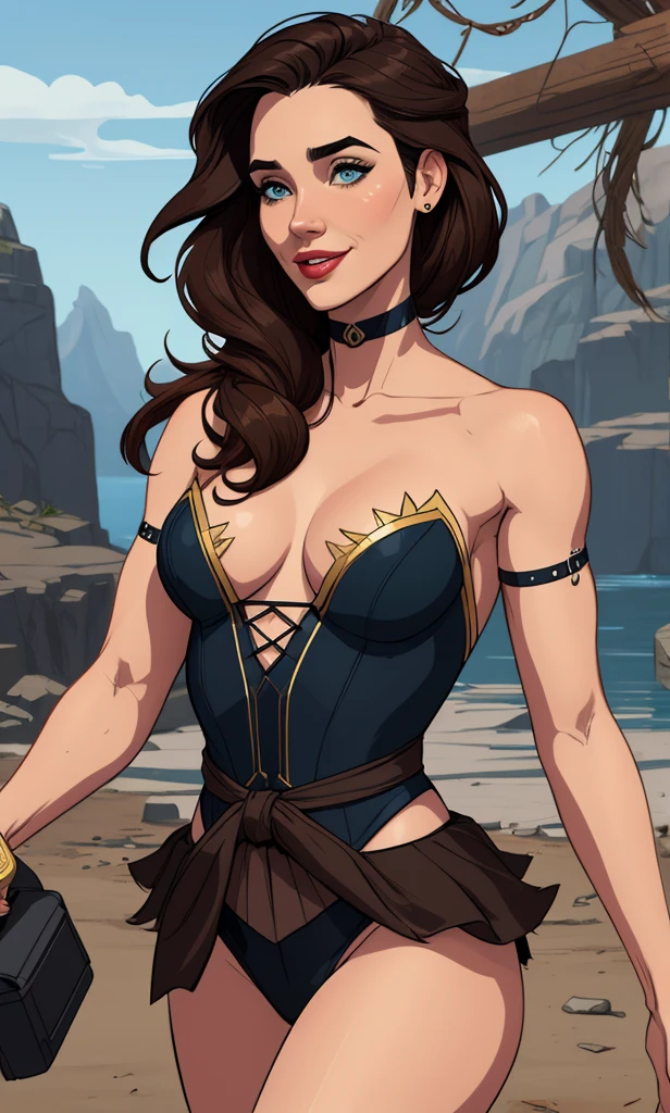 Personagem mulher estilo atompunk Fiona rainha Anna de Arendelle com marcas de guerras Imagem de desenho animado de uma mulher .Ilustra??o estilo desenho animado, estilo de arte dos desenhos animados, estilo de arte dos desenhos animados, digital illustration style, estilo atompunk design de personagens altamente detalhado, arte digital detalhada coragem, Forest fan art, Design de personagens de retrato, beautiful digital illustration, retrato de alta qualidade, Arte em quadrinhos, mulher jovem cabelo com transas lindas . Queen Anna of ArendelleBeautiful lined eyes Medium large bust and wonderful sexy clothes. image expression of sexual desire from waist to head illustration Queen Anne of Arendelle atompunk style Fallout 4 style pose playboy magazine