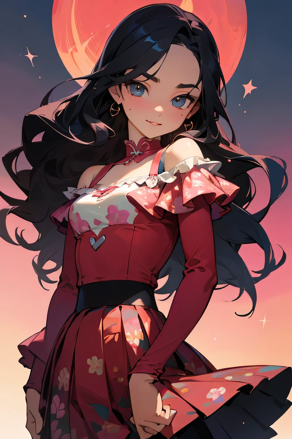 highest quality、High resolution、Detailed Background、(Beautiful face in every detail:1.4)、Anatomically correct、(Draw the usual number of fingers:1.2)、(Detailed facial expressions)、(Detailed eyes:1.2)、(Detailed eyes:1.2)、Beautiful, smooth skin、Beautiful women in their 20s、(Highly detailed face:1.4)、Wavy Hairstyle、well-groomed eyebrows、Cute Eye Makeup、Cute Lip Makeup、Perfect body line、Cute gestures、Disney Sea、Femininity and cuteness、Elegant and refined、Cowboy Shot、
A beautiful woman looking at you with a happy expression、
Pair a ruffled off-the-shoulder top with a pleated high-waisted skirt.、Matching or contrasting the colors of your top and skirt will make your outfit stand out even more.、
Pair a camisole-type off-the-shoulder top with a flared high-waisted skirt.、Choose a skirt with a colorful pattern or a floral print to make it even cuter.、
Pair a cute printed off-the-shoulder top with a soft, flared A-line high-waist skirt.、Pair it with colorful tops and skirts、
Pair a lace bodysuit with a flared skirt、
The skirt should match or contrast with the color of the bodysuit.、very beautiful