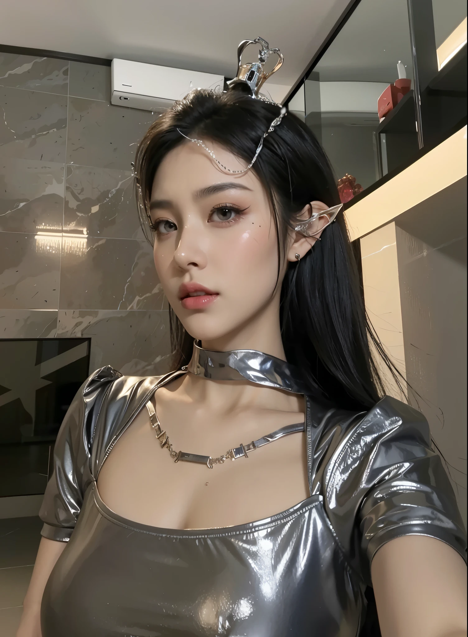 Game Art,CG Animation,Best image quality,Maximum resolution,8k,(A bust photo),(portrait),(Head close-up),(Rule of Thirds),Unreal Engine 5 rendering works,20 year old girl,((Queen)),The eyes are very detailed,(Large Breasts),Elegance and nobility,Movie Lighting,Ray Tracing,Game CG,((3D Unreal Engine)),OC rendering reflection mode,4K,Ultra-clear,Translucent lace,Fair and plump figure,Pretty Face,Glossy Gel Coat,身着华贵礼服的Queen,Tattoo designs on body,The tattoo is very delicate,
