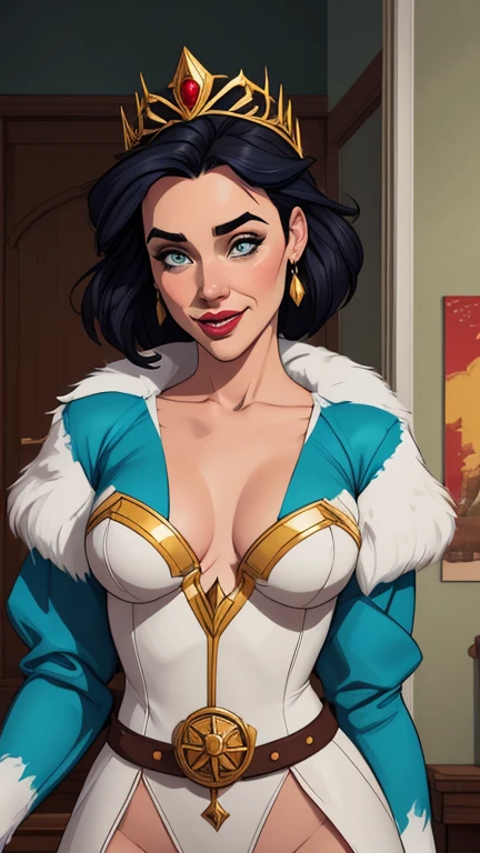 a close-up of a cartoon-style GTA digital illustration sitting on a fence with a bat, Morrigan Aensland, morrigan, estilo artegerm, artegerm extremamente detalhado, estilo artegerm, modelo uniforme | artegerm, no estilo artegerm, da liga das lendas, samira da liga das lendas, personagem de liga das lendas, style of artegerm vibrante que contrasta com Turnaround sheetsua pele clara. - You reflect a mix of curiosity and determination. - Ela tem uma estatura alta, with a slender and agile figure, evidenciando sua agilidade e destreza. -fundo colorido Design de personagens de retrato, beautiful digital illustration, retrato de alta qualidade, Arte em quadrinhos, Corpo inteiro sensualizando ou pelada. folha de retorno. member return leaf clothes of the day hellish day expression love wearing sadomasochistic clothes Character pose random scenery Style Yvonne Strahovski Cartoon style digital illustration colorful background diverse attractive woman sesy medium breasts beautiful witch clothes in symmetrical, female girlfriends pose beautiful breasts in cartoon style beautiful and dynamic digital illustration snow white together with cinderella with body in symmetry a beast in a corset and a beautiful sorceress, cabelo loiro, Magia, cabelo curto loiro, estilo fantasia, vestido loiro, sorriso loiro, detalhado blue eyes, detalhado brown eyes, revelando o manto assassino, Magia robe, D&D, The cloak is made of origami, Weilding, polvilhar de vezes, detalhes intrincados, realista, octane rendering, Focado, detalhado, de fotorreal, Hiperrealismo, 4k