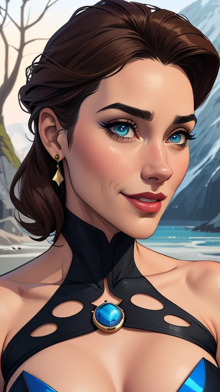 Personagem mulher estilo atompunk Fiona rainha Anna de Arendelle com marcas de guerras Imagem de desenho animado de uma mulher .Ilustra??o estilo desenho animado, estilo de arte dos desenhos animados, estilo de arte dos desenhos animados, digital illustration style, estilo atompunk design de personagens altamente detalhado, arte digital detalhada coragem, Forest fan art, Design de personagens de retrato, beautiful digital illustration, retrato de alta qualidade, Arte em quadrinhos, mulher jovem cabelo com transas lindas . Queen Anna of ArendelleBeautiful lined eyes Medium large bust and wonderful sexy clothes. image expression of sexual desire from waist to head illustration Queen Anne of Arendelle atompunk style Fallout 4 style pose playboy magazine sensual witch Character cartoon style facial expression happy beautiful smile and six medium small portrait mode waist up with lots of gold around her other stones precious portrait mode waist up queen of the south Jennifer Connelly GTA scenery dominatrix gold coins chest with jewelry with her boyfriend, um homem com barba preta, armado com um estilo militar,