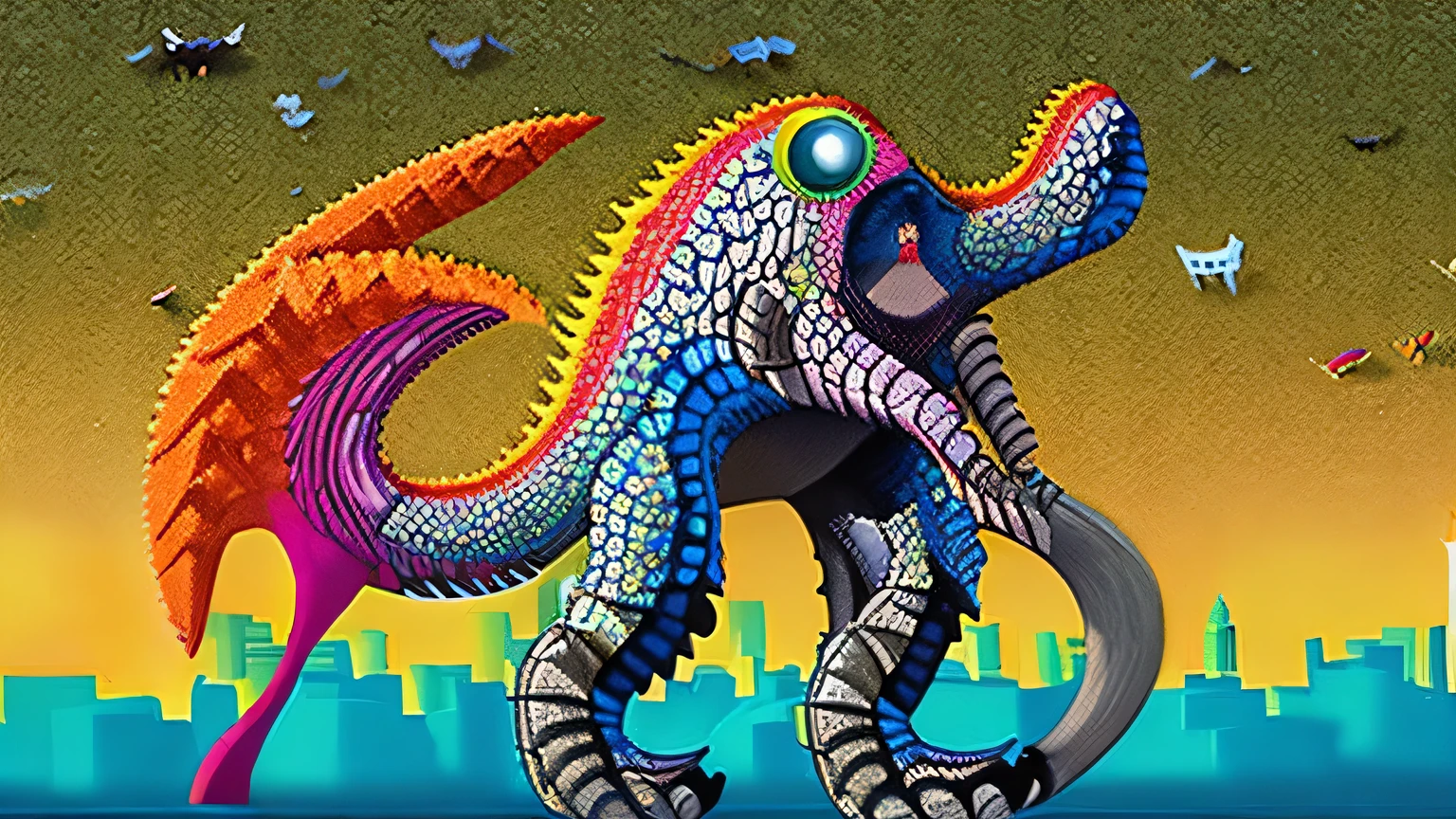 Monsters taller than buildings