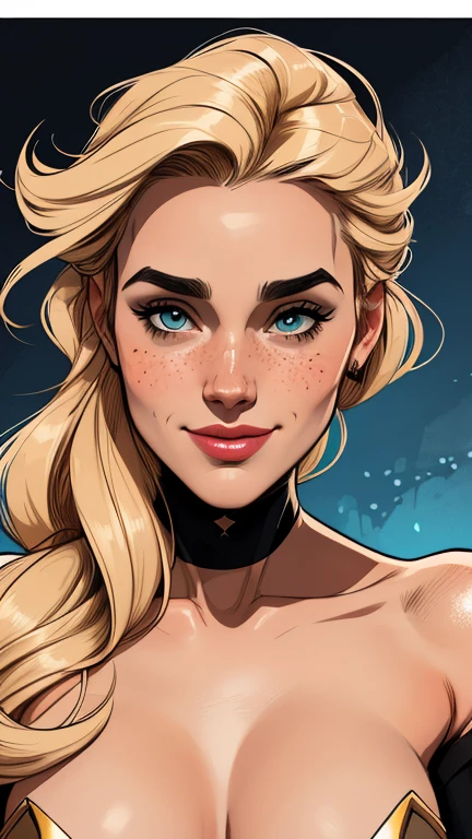 Personagem mulher estilo atompunk Fiona rainha Anna de Arendelle com marcas de guerras Imagem de desenho animado de uma mulher .Ilustra??o estilo desenho animado, estilo de arte dos desenhos animados, estilo de arte dos desenhos animados, digital illustration style, estilo atompunk design de personagens altamente detalhado, arte digital detalhada coragem, Forest fan art, Design de personagens de retrato, beautiful digital illustration, retrato de alta qualidade, Arte em quadrinhos, mulher jovem cabelo com transas lindas . Queen Anna of ArendelleBeautiful lined eyes Medium large bust and wonderful sexy clothes. image expression of sexual desire from waist to head illustration Queen Anne of Arendelle atompunk style Fallout 4 style pose playboy magazine sensual witch Character cartoon style facial expression happy beautiful smile and six medium small portrait mode waist up with lots of gold around her other stones precious portrait mode waist up queen of the south Jennifer Connelly GTA scenery dominatrix gold coins chest with jewelry with her boyfriend, um homem com barba preta, armado com um estilo militar, 