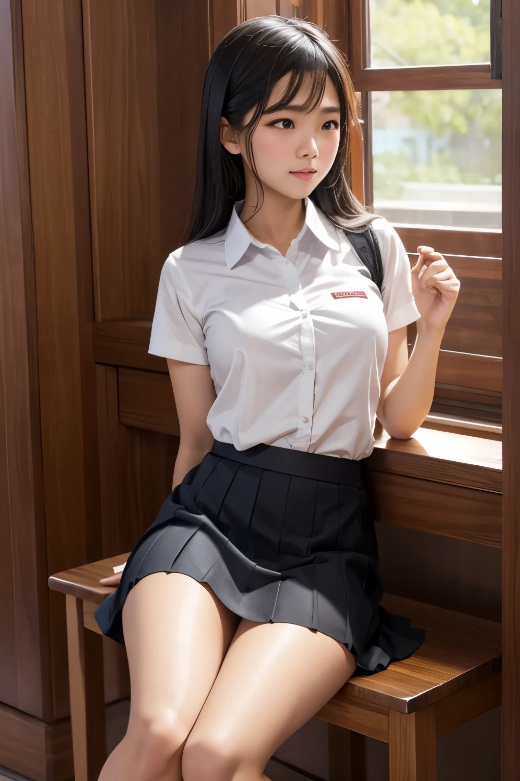 Fucking skirt student thai. Land. Jizz