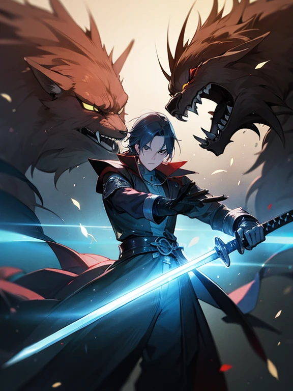 Man, fantasy, anime, swordman, game, no text