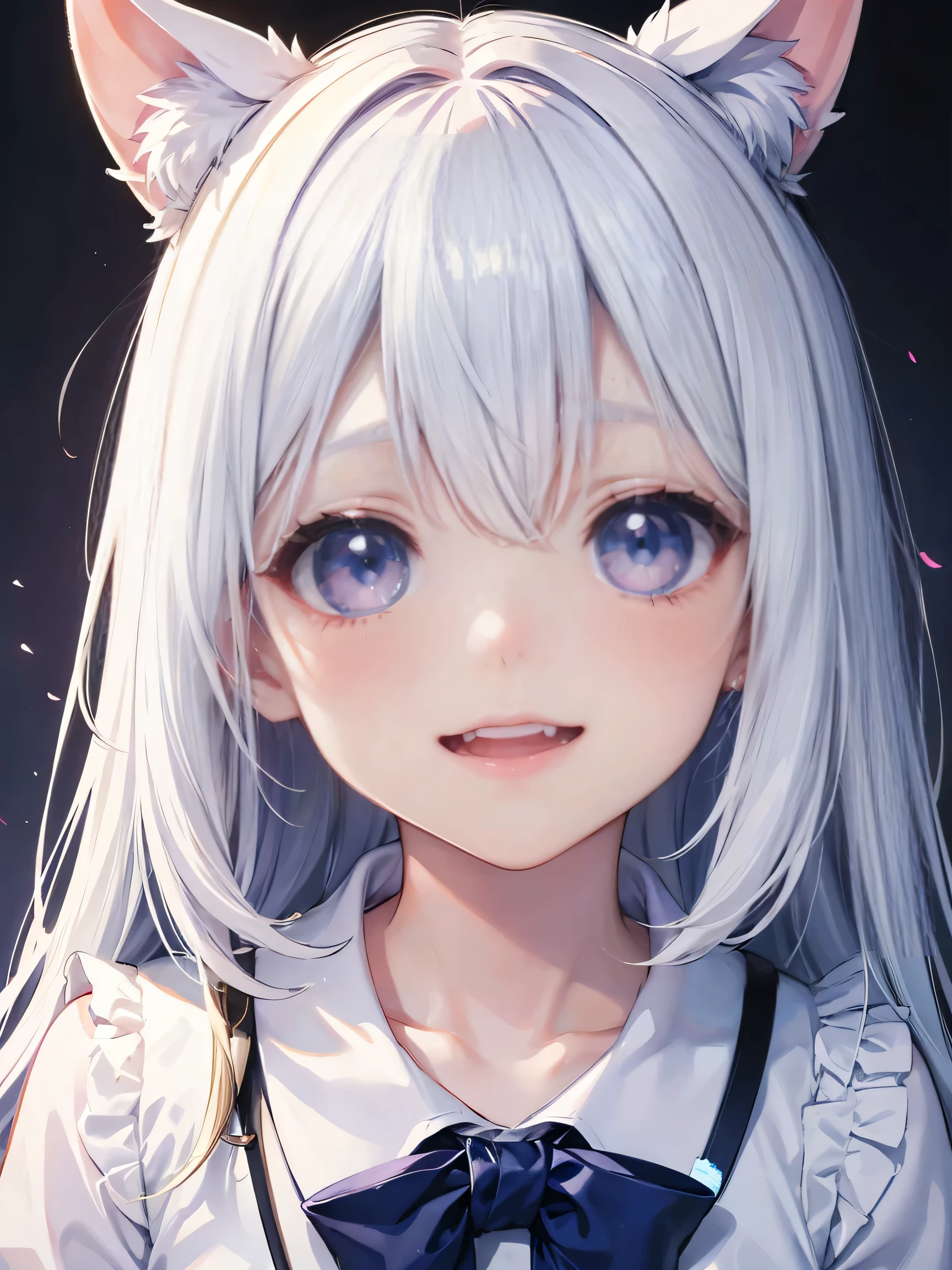 Rainbow Eyes、Elementary school girl、Close-up of face、cute、Laughter、masterpiece、vivid、Eye emphasis、Transparent white skin、